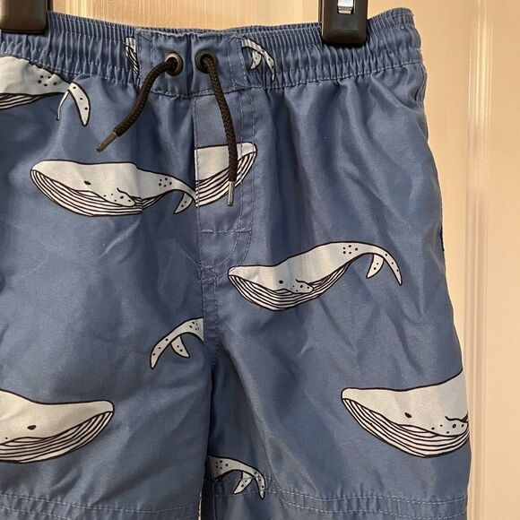 Tea Collection Knee-Length Humpback Whale Swim Trunks Shorts Blue Boys Size 3 - Picture 5 of 9